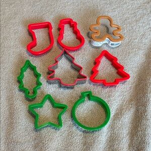 Christmas Cookie Cutter Set - Red, Green, Brown
